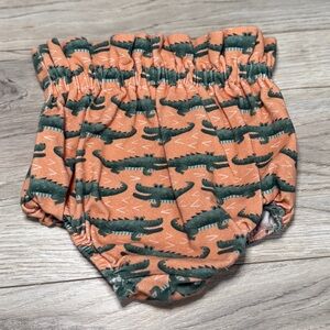 Orange Baby Bloomers with Alligator‎ Print